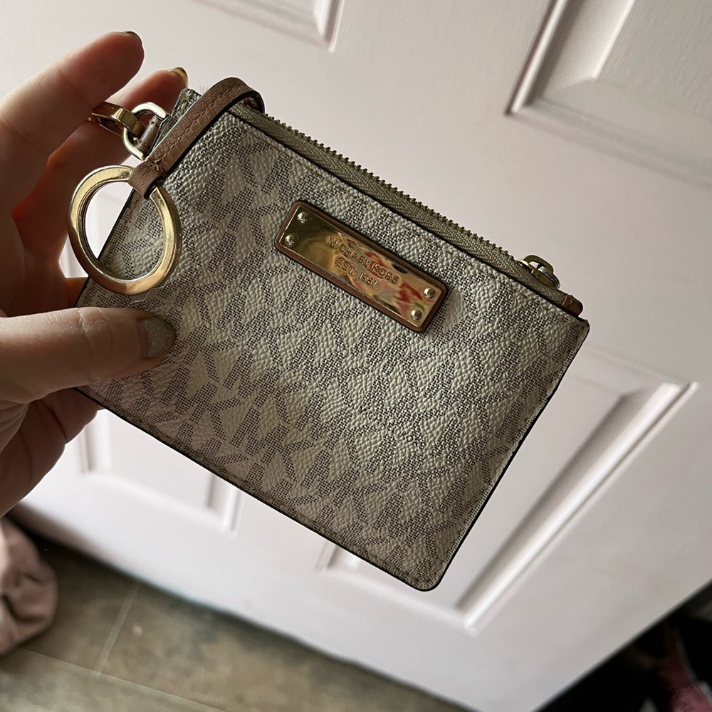Michael Kors Tan and Brown Card Holder